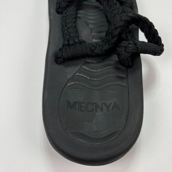 Megnya Black Comfortable Walking Sandals Handmade Braided Straps Women's Size 8 - Picture 7 of 8